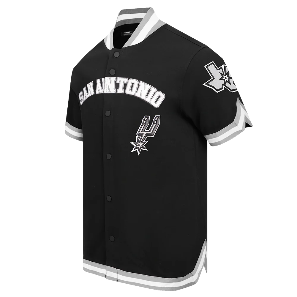 NBA SAN ANTONIO SPURS CLASSIC MEN'S WARM UP JACKET (BLACK/GRAY) - Image 2