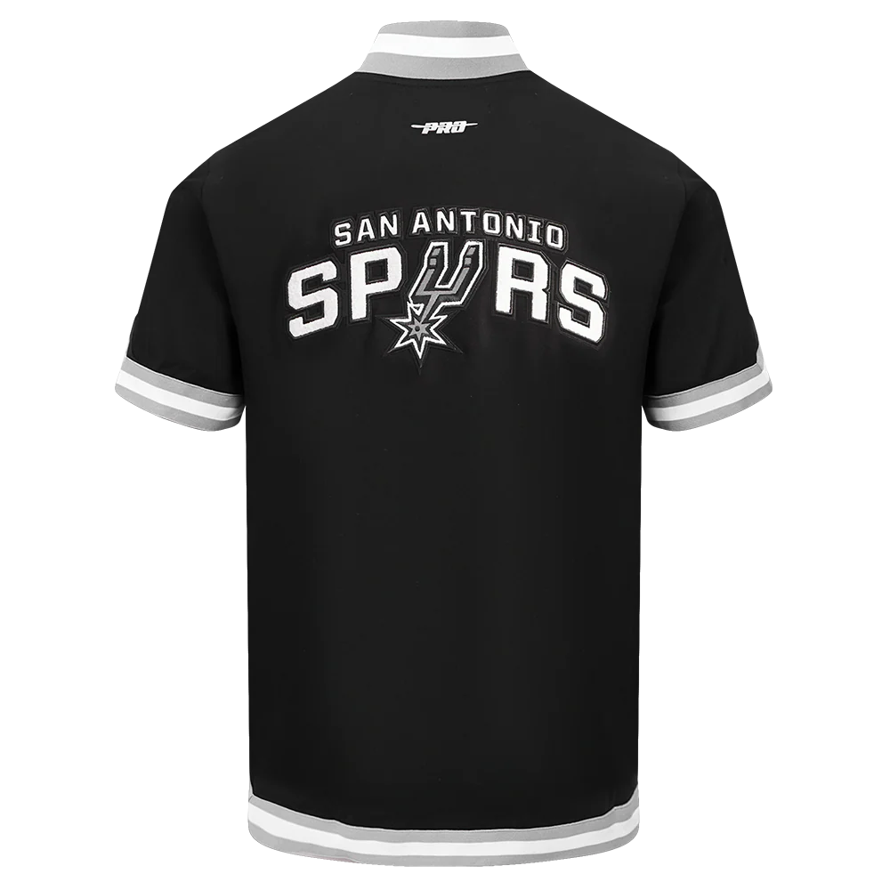NBA SAN ANTONIO SPURS CLASSIC MEN'S WARM UP JACKET (BLACK/GRAY) - Image 3