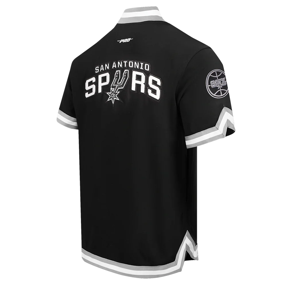 NBA SAN ANTONIO SPURS CLASSIC MEN'S WARM UP JACKET (BLACK/GRAY) - Image 4