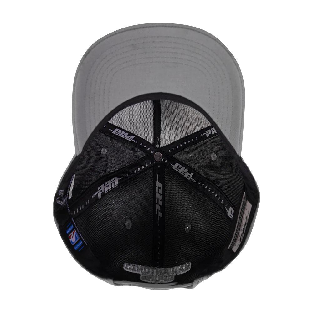 NBA SAN ANTONIO SPURS SUGAR SKULL WOOL BLEND PRO PINCH SNAPBACK (GRAY) - Image 8