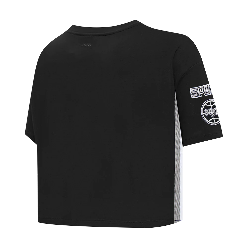 NBA SAN ANTONIO SPURS MASHUP WOMEN'S BOXY TEE (BLACK) - Image 6