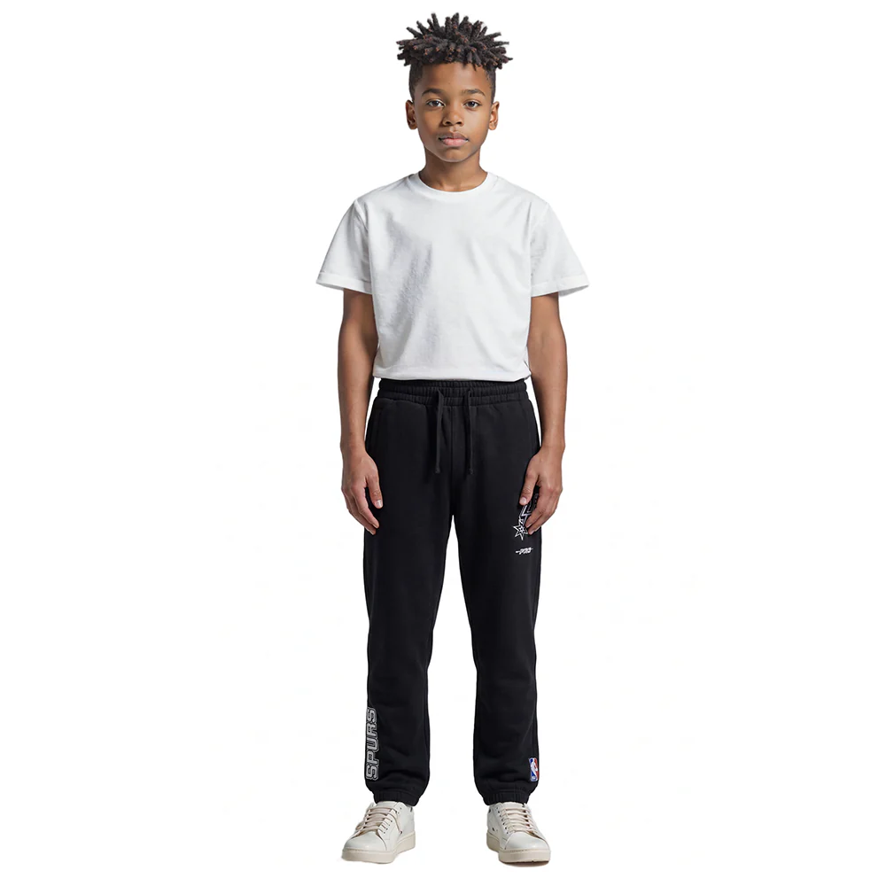 NBA SAN ANTONIO SPURS CLASSIC BIG BOYS FLC SWEATPANT (BLACK) - Image 3
