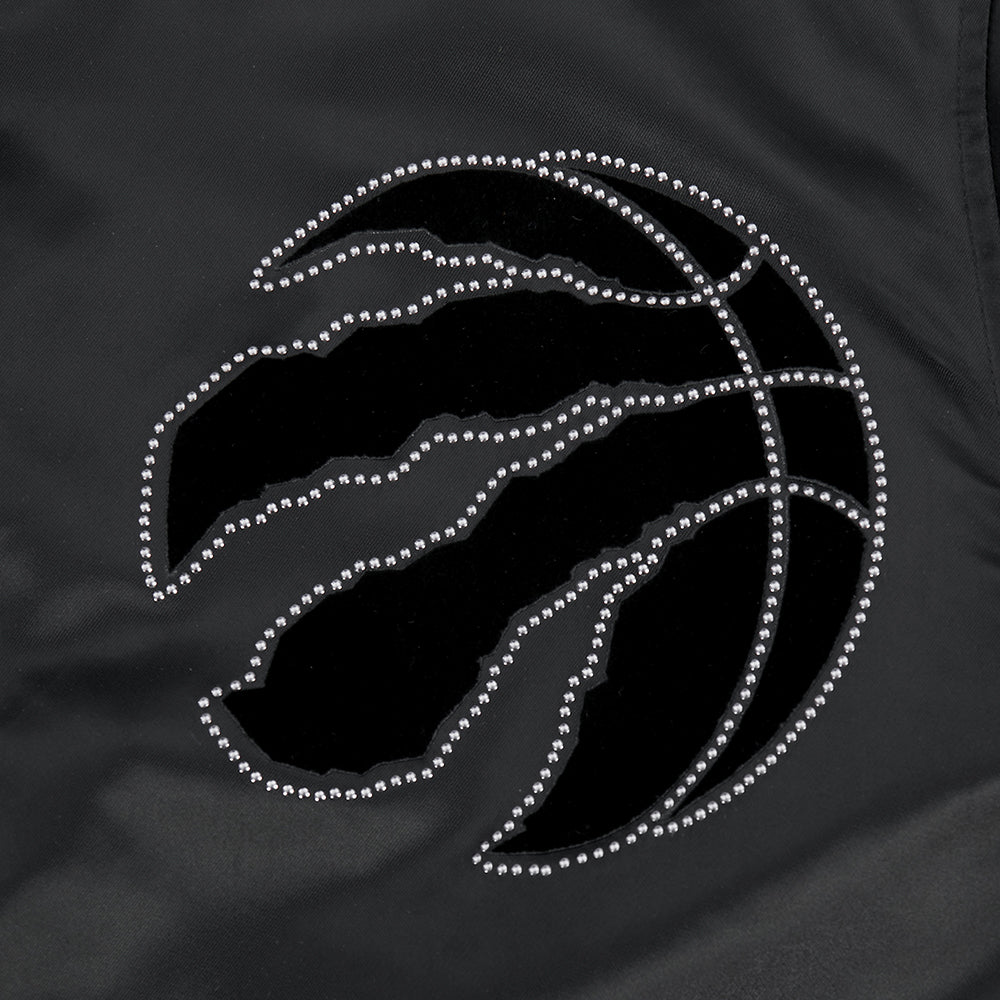 NBA TORONTO RAPTORS BLACKOUT MEN'S SATIN JACKET (BLACK) - Image 6