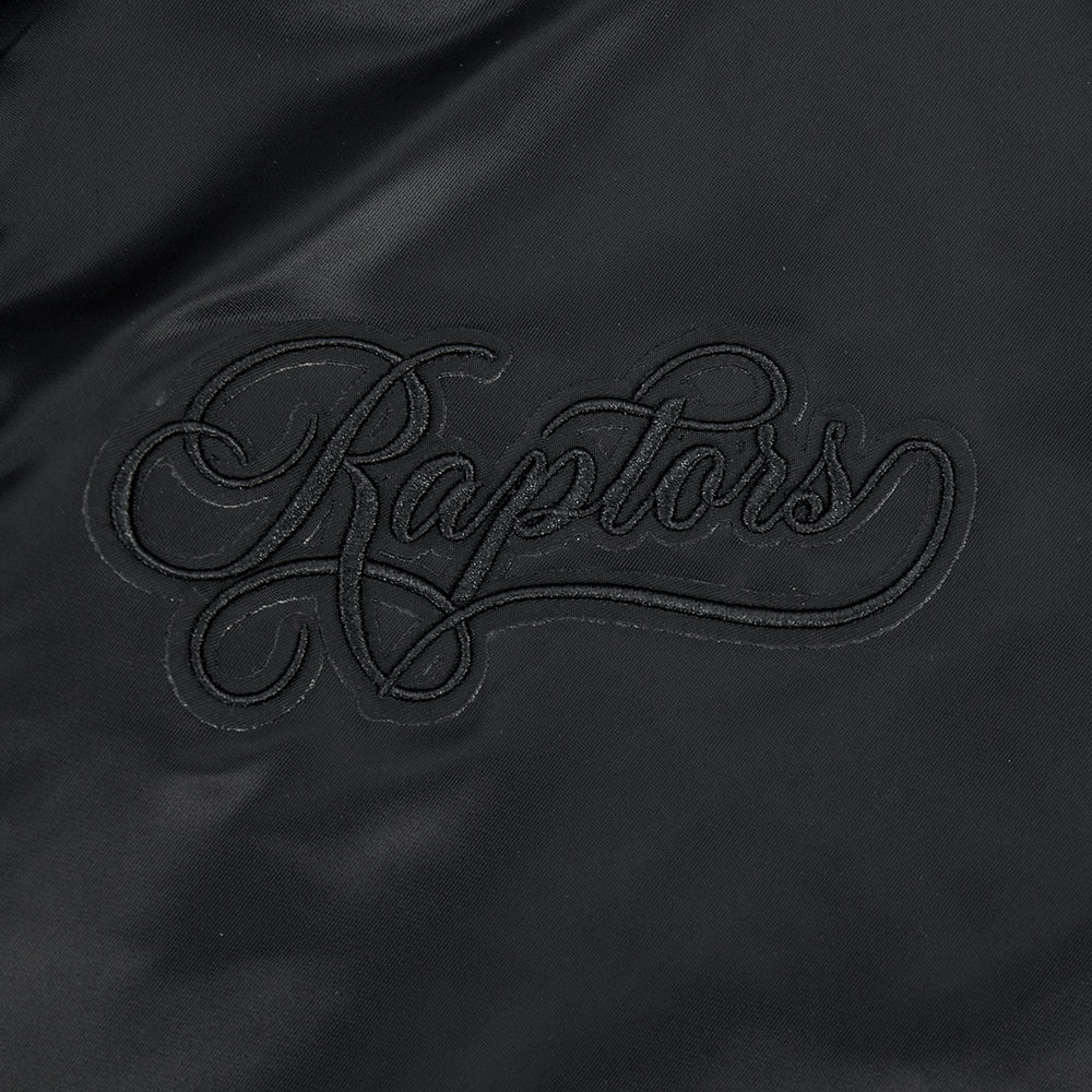 NBA TORONTO RAPTORS BLACKOUT MEN'S SATIN JACKET (BLACK) - Image 7
