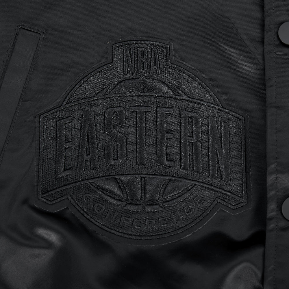 NBA TORONTO RAPTORS BLACKOUT MEN'S SATIN JACKET (BLACK) - Image 8