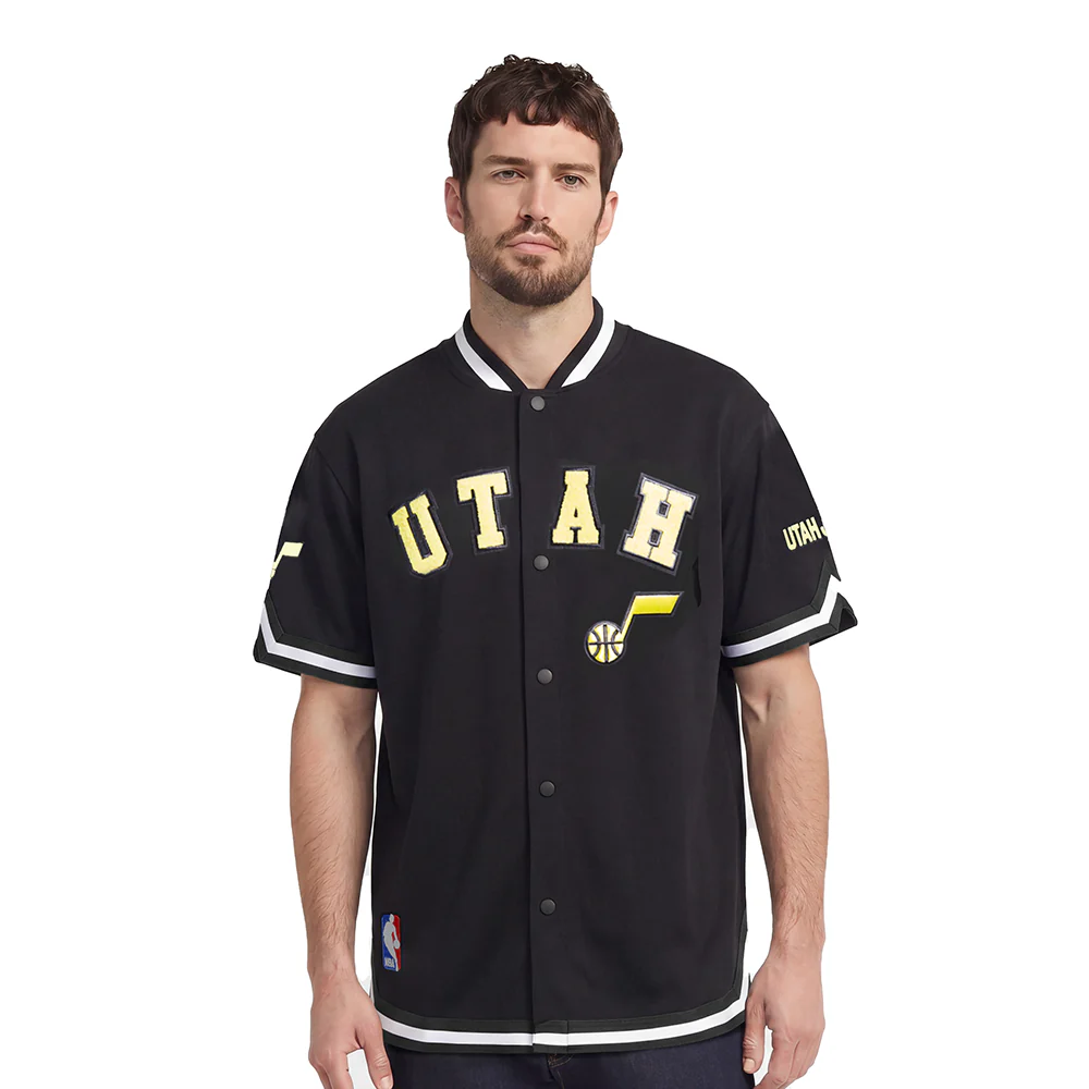 NBA UTAH JAZZ CLASSIC MEN'S WARM UP JACKET (BLACK)