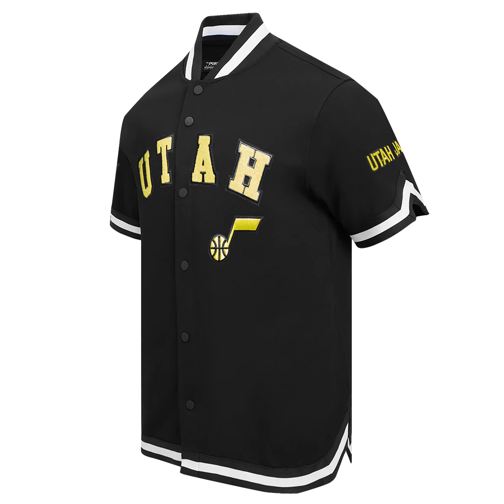 NBA UTAH JAZZ CLASSIC MEN'S WARM UP JACKET (BLACK) - Image 4