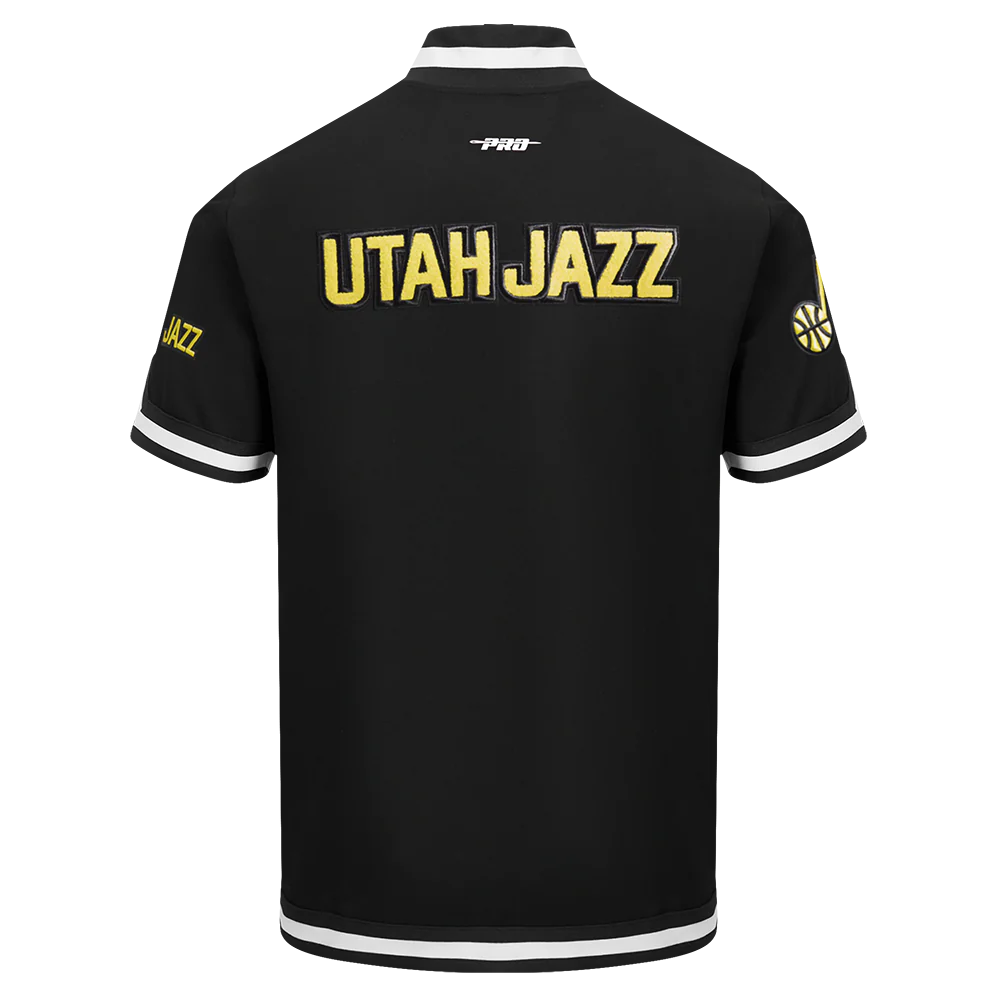 NBA UTAH JAZZ CLASSIC MEN'S WARM UP JACKET (BLACK) - Image 5