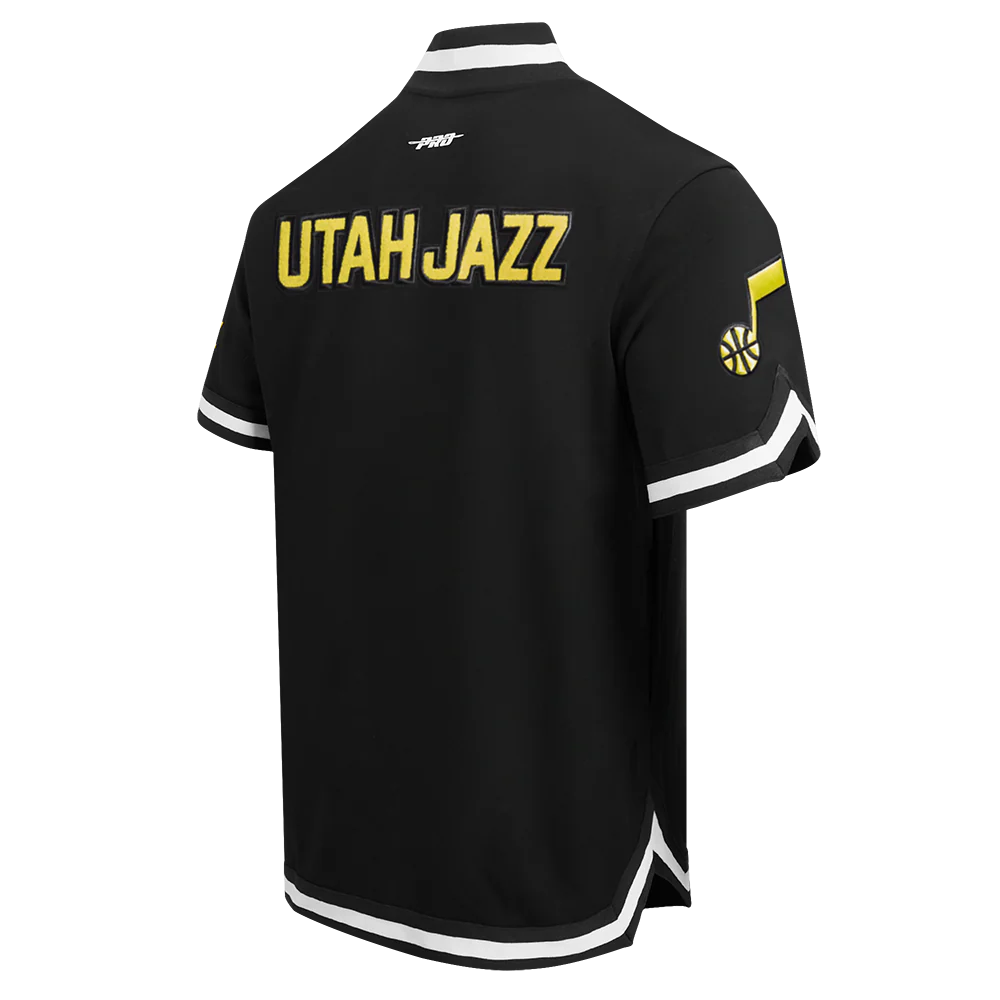 NBA UTAH JAZZ CLASSIC MEN'S WARM UP JACKET (BLACK) - Image 6