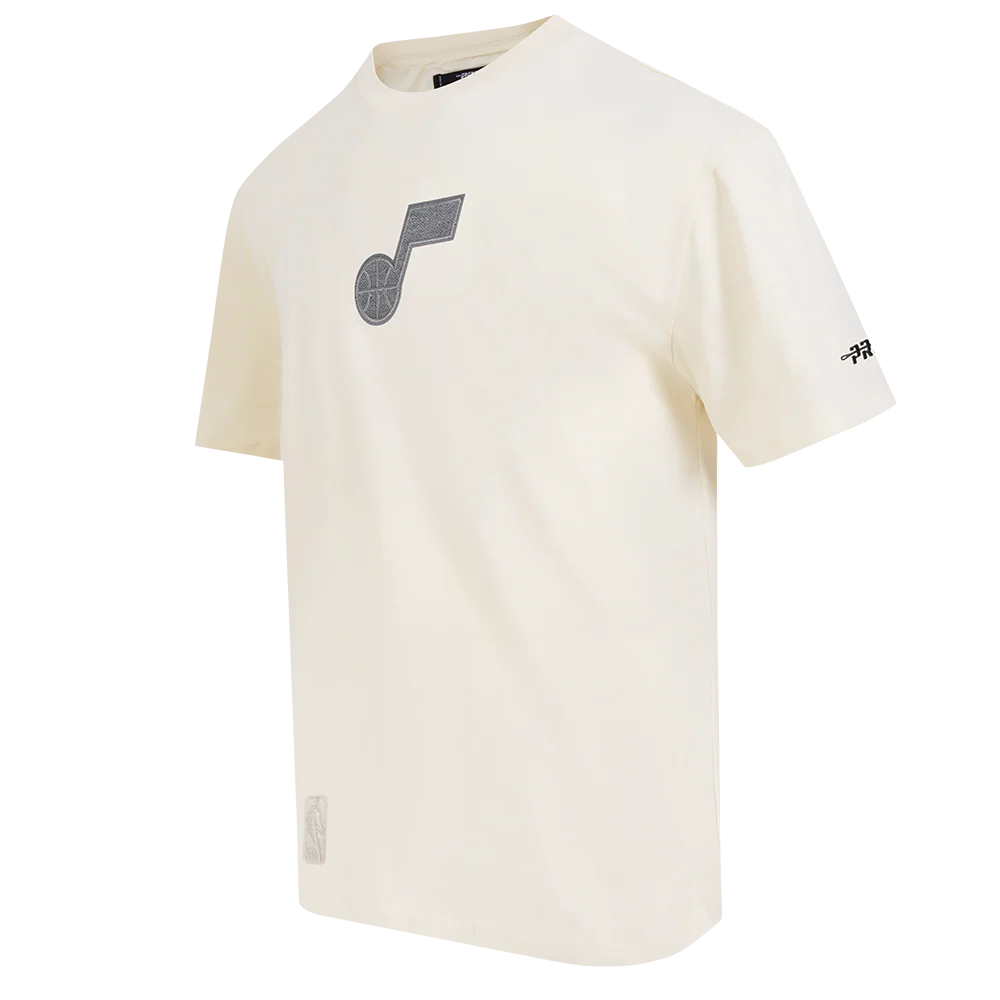NBA UTAH JAZZ REVERSE FRENCH TERRY MEN'S CJ DROP SHOULDER TEE (EGGSHELL) - Image 3