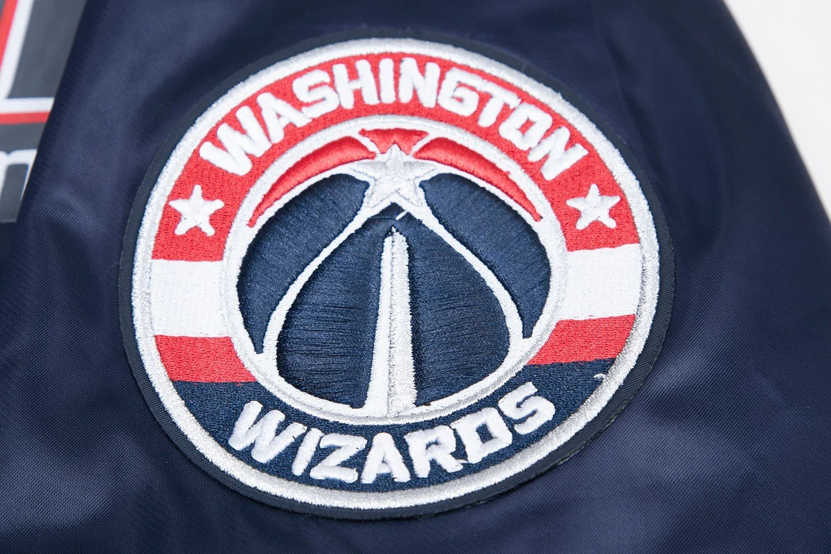 NBA WASHINGTON WIZARDS BIG LOGO MEN'S SATIN JACKET (MIDNIGHT NAVY) - Image 11