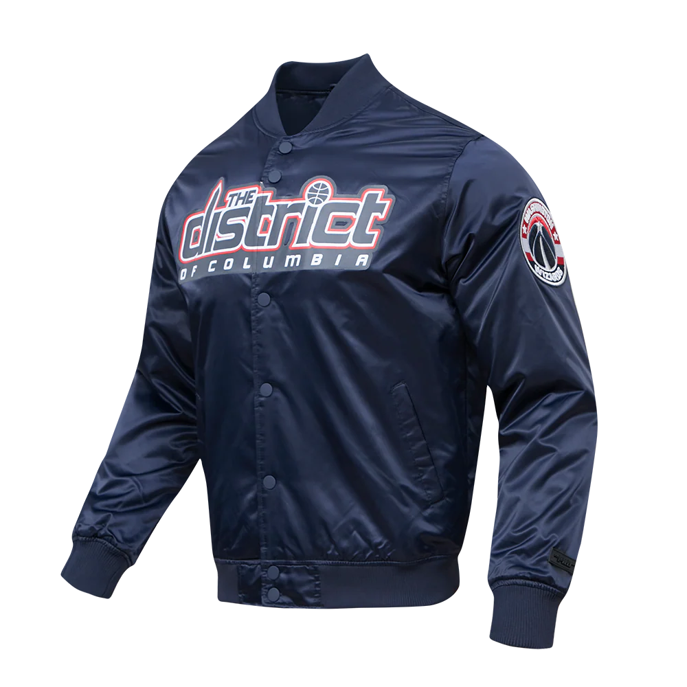 NBA WASHINGTON WIZARDS BIG LOGO MEN'S SATIN JACKET (MIDNIGHT NAVY) - Image 15