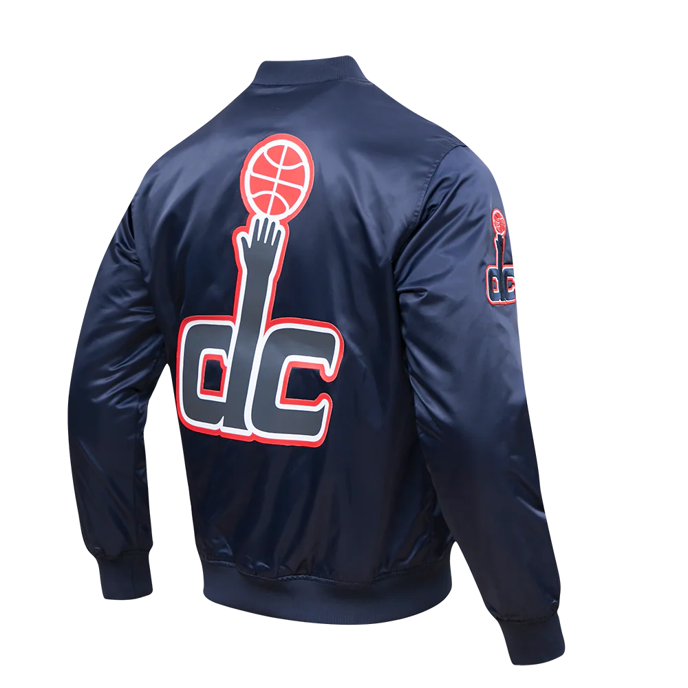 NBA WASHINGTON WIZARDS BIG LOGO MEN'S SATIN JACKET (MIDNIGHT NAVY) - Image 16