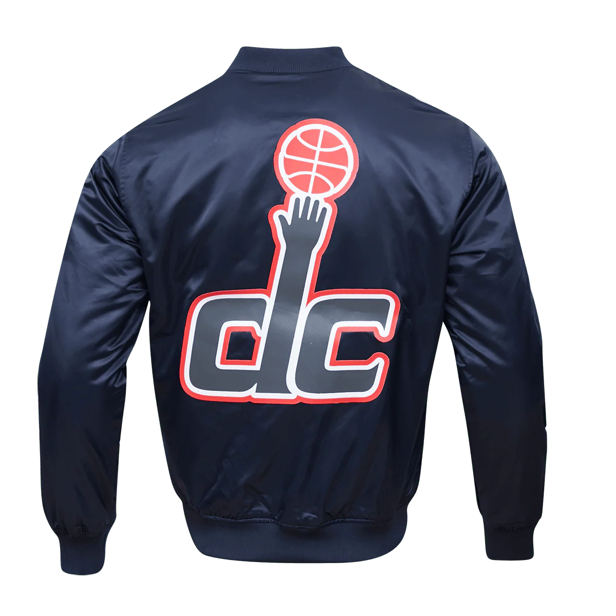 NBA WASHINGTON WIZARDS BIG LOGO MEN'S SATIN JACKET (MIDNIGHT NAVY) - Image 2