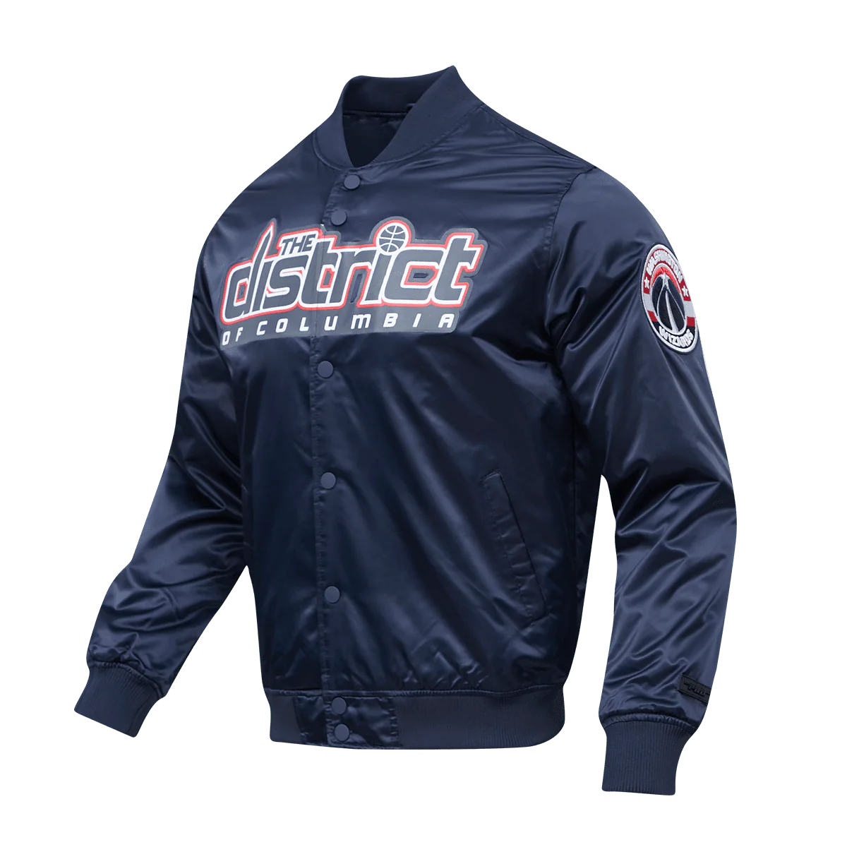 NBA WASHINGTON WIZARDS BIG LOGO MEN'S SATIN JACKET (MIDNIGHT NAVY) - Image 3