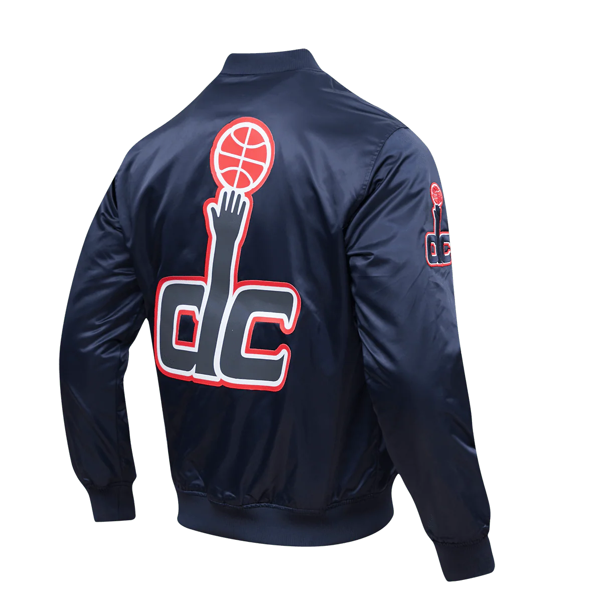 NBA WASHINGTON WIZARDS BIG LOGO MEN'S SATIN JACKET (MIDNIGHT NAVY) - Image 4