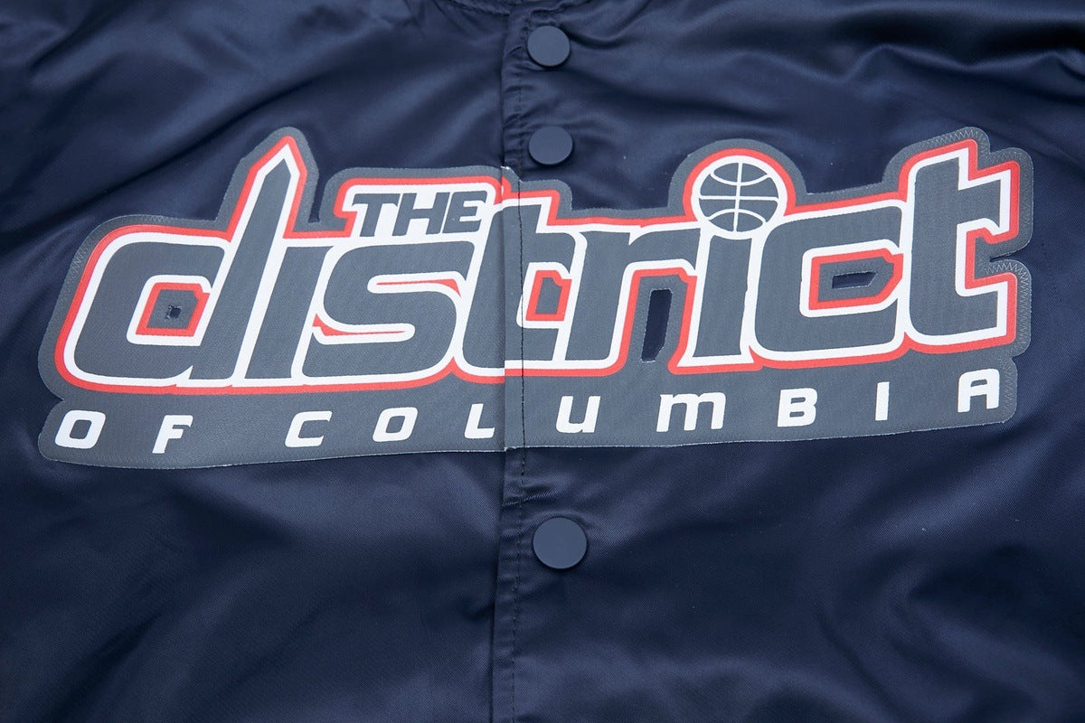 NBA WASHINGTON WIZARDS BIG LOGO MEN'S SATIN JACKET (MIDNIGHT NAVY) - Image 9