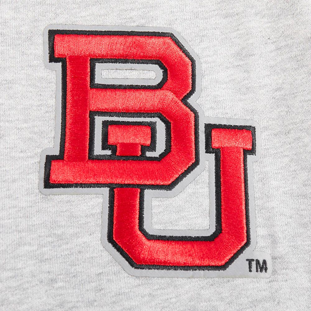 BOSTON UNIVERSITY CLASSIC WOMEN'S FLEECE CREWNECK (HEATHER GREY) - Image 5