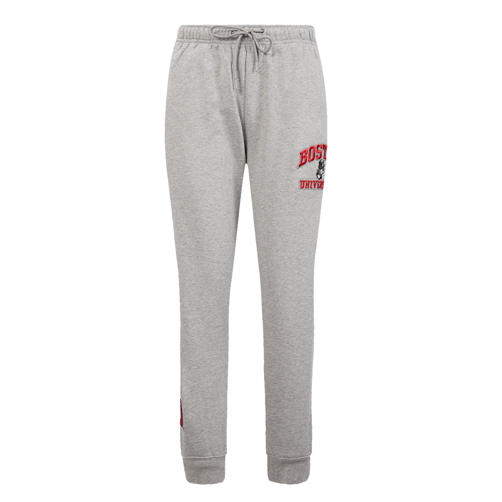 BOSTON UNIVERSITY CLASSIC WOMEN'S FLEECE SWEATPANT (HEATHER GREY) - Image 2