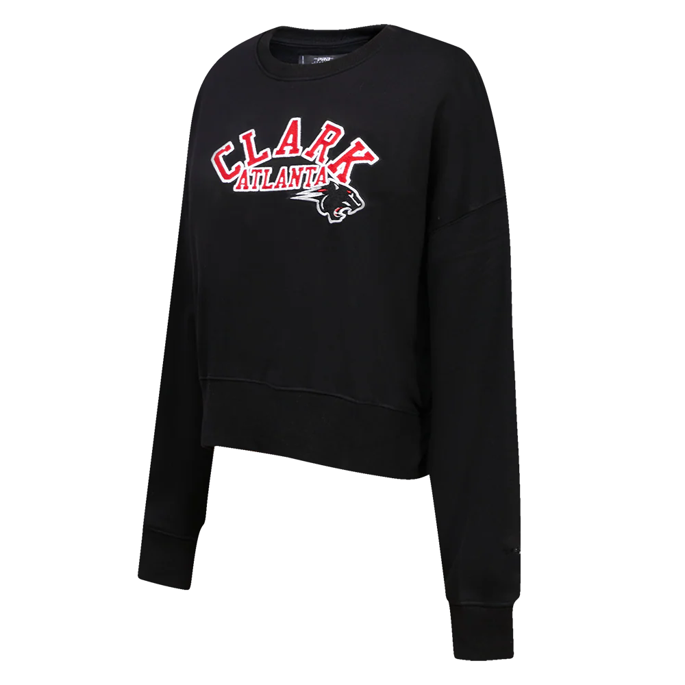 COLLEGE CLARK ATLANTA UNIVERSITY CLASSIC WOMEN'S FLC CREWNECK (BLACK) - Image 6