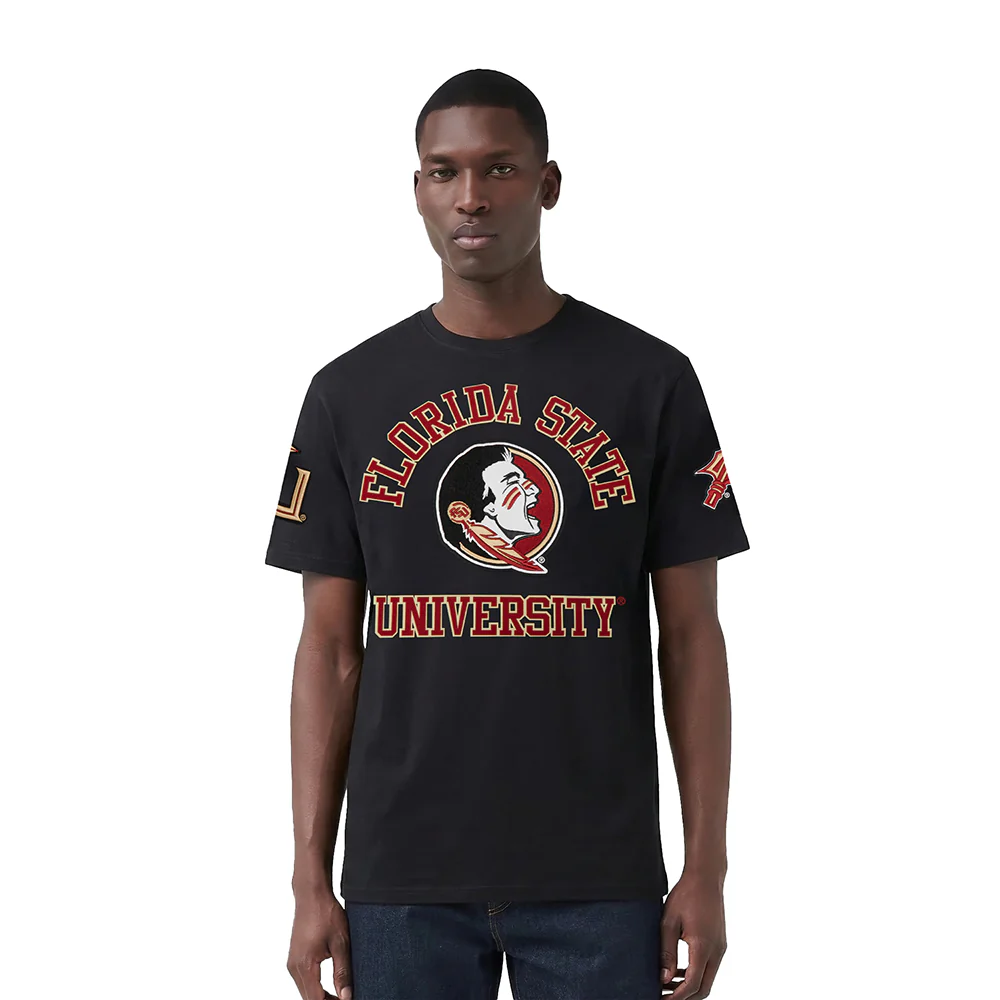 FLORIDA STATE UNIVERSITY CLASSIC MEN'S STACKED LOGO TEE (BLACK)