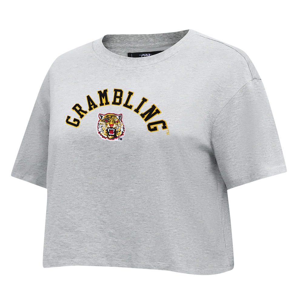GRAMBLING STATE UNIVERSITY CLASSIC SINGLE JERSEY BOXY TEE (HEATHER GREY) - Image 2