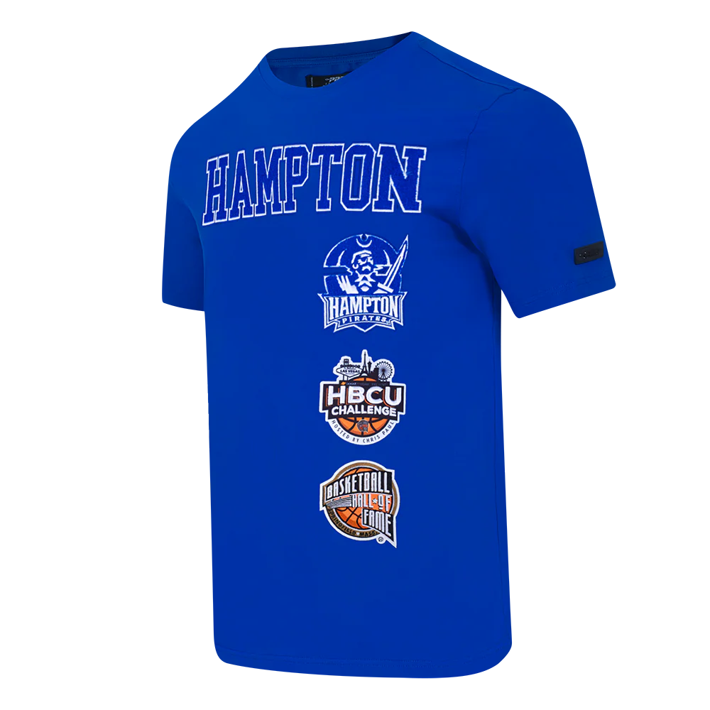 HAMPTON UNIVERSITY HBCU CHALLENGE SINGLE JERSEY MEN'S TEE (ROYAL BLUE) - Image 2