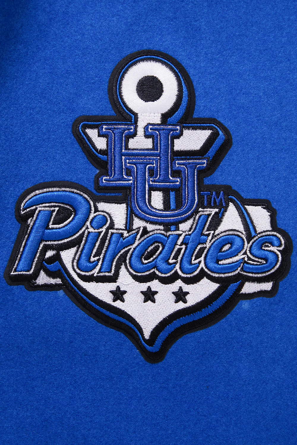 HAMPTON UNIVERSITY HOMECOMING MEN'S WOOL VARSITY JACKET (ROYAL BLUE/WHITE) - Image 6