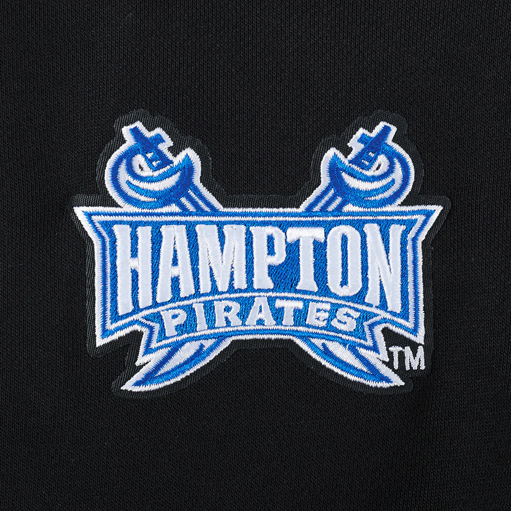 HAMPTON UNIVERSITY CLASSIC WOMEN'S RIB FLEECE CREWNECK (BLACK) - Image 6