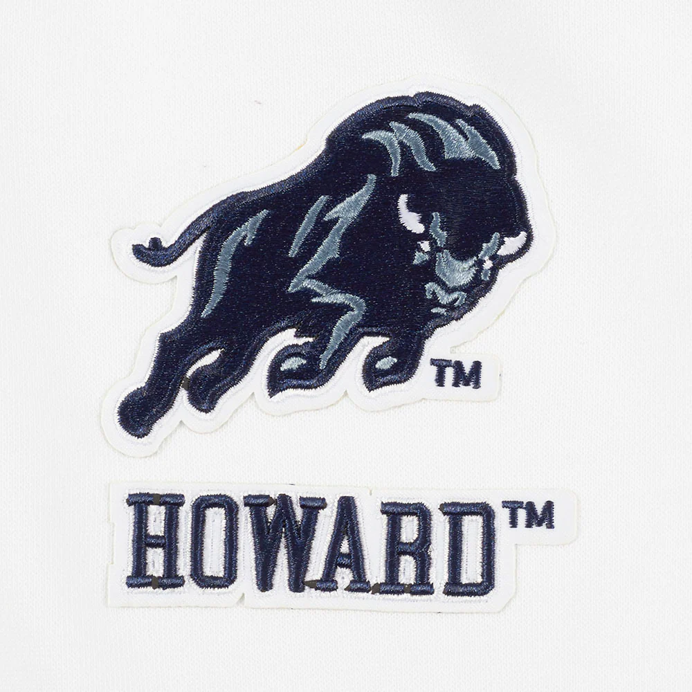 HOWARD UNIVERSITY CLASSIC WOMEN'S RIB FLEECE CREWNECK (WHITE/BLACK) - Image 7