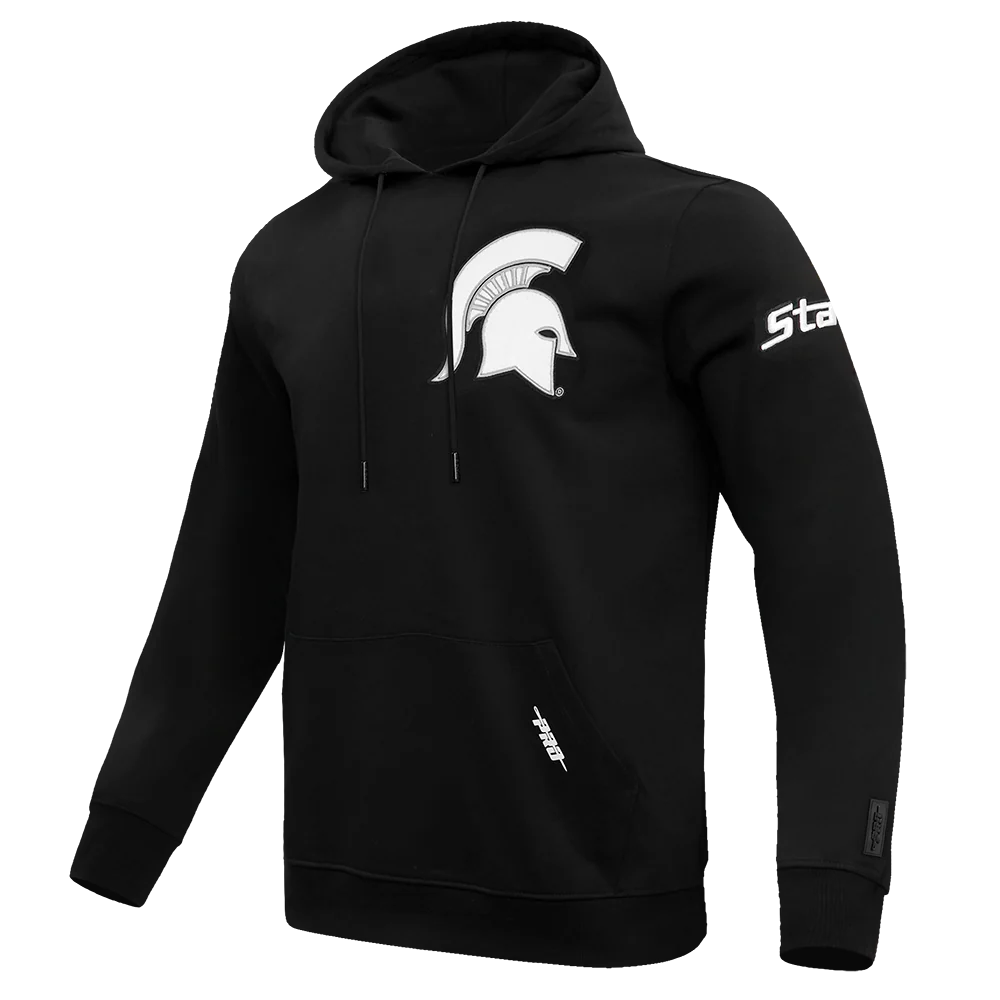 MICHIGAN STATE UNIVERSITY CLASSIC MEN'S PULLOVER HOODIE (BLACK) - Image 4
