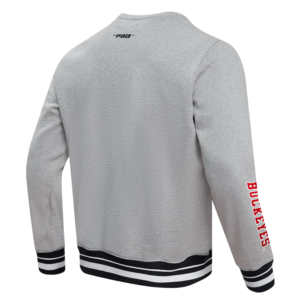 OHIO STATE UNIVERSITY CLASSIC MEN'S CREWNECK (HEATHER GRAY/BLACK) - Image 4