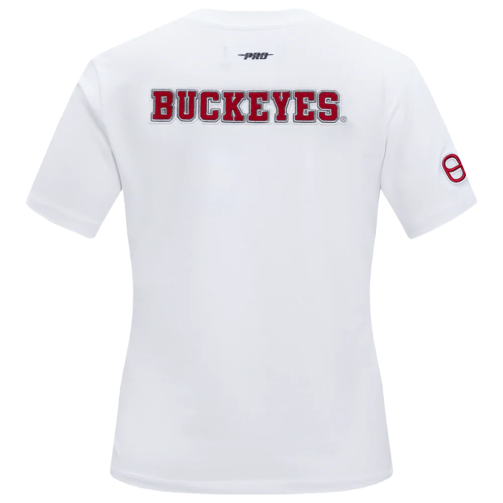 OHIO STATE UNIVERSITY CLASSIC SHORT SLEEVE WOMEN'S SLIM FIT TEE (WHITE) - Image 3