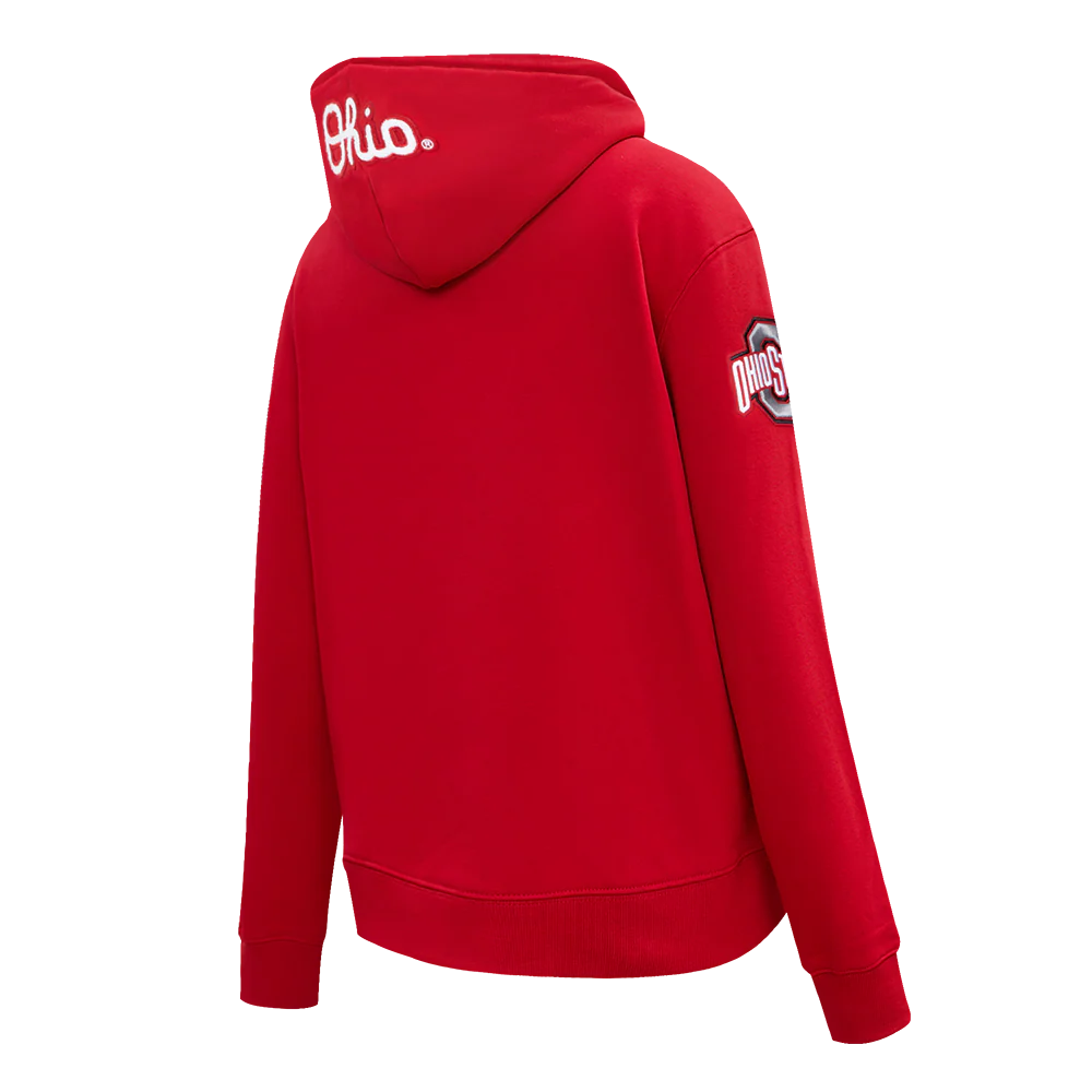 OHIO STATE UNIVERSITY CLASSIC WOMEN'S PULLOVER HOODIE (RED) - Image 3