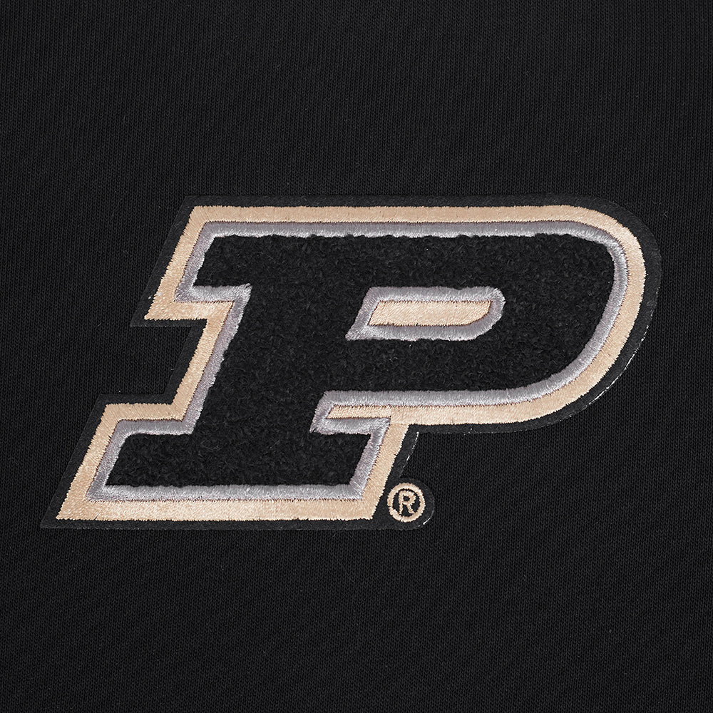 PURDUE UNIVERSITY CLASSIC WOMEN'S RIB FLEECE CREWNECK (BLACK) - Image 5