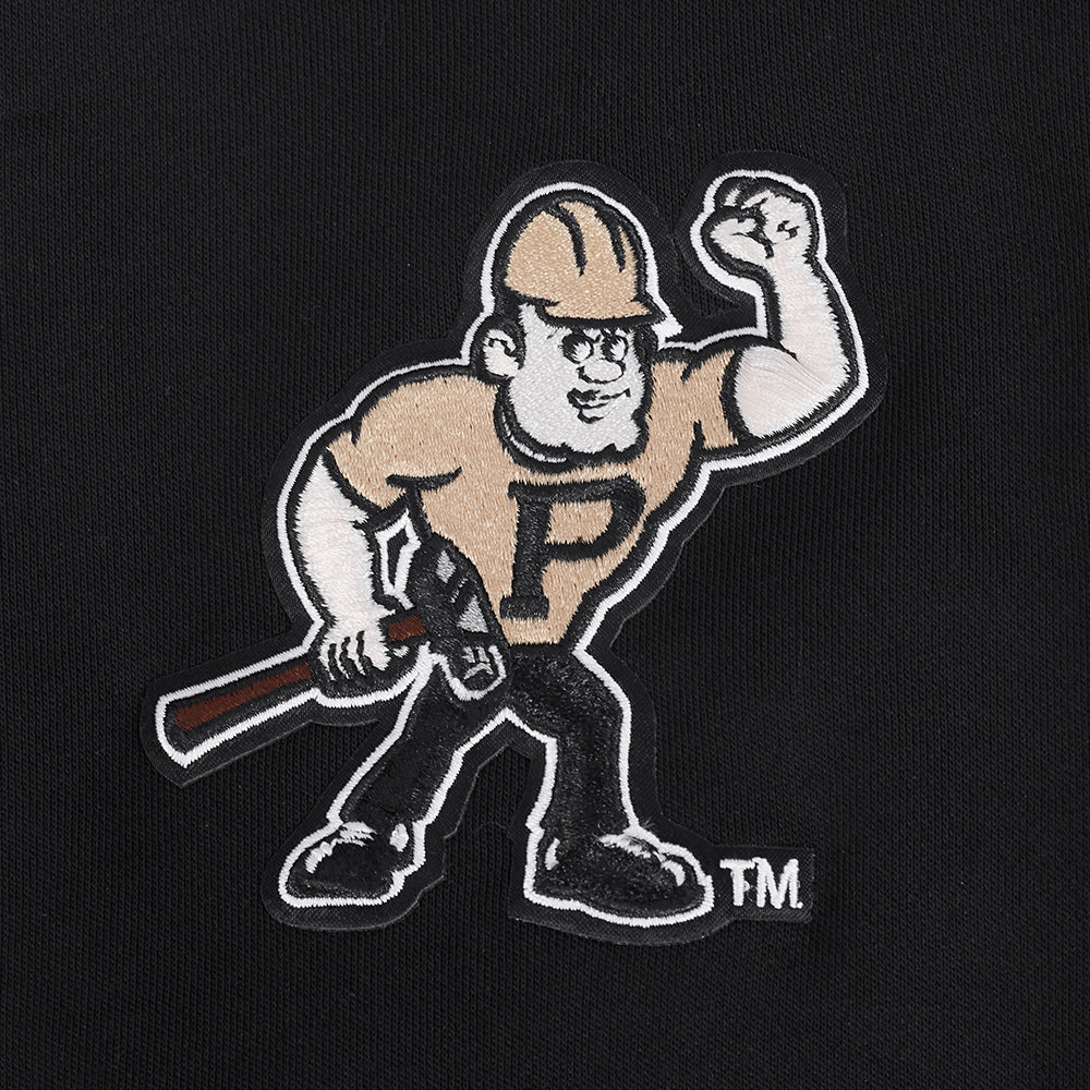 PURDUE UNIVERSITY CLASSIC WOMEN'S RIB FLEECE CREWNECK (BLACK) - Image 6