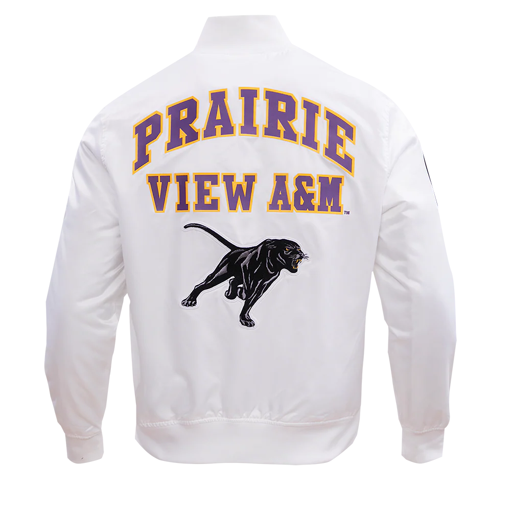 PRAIRIE VIEW A&M UNIVERSITY CLASSIC SATIN JACKET (WHITE) - Image 3