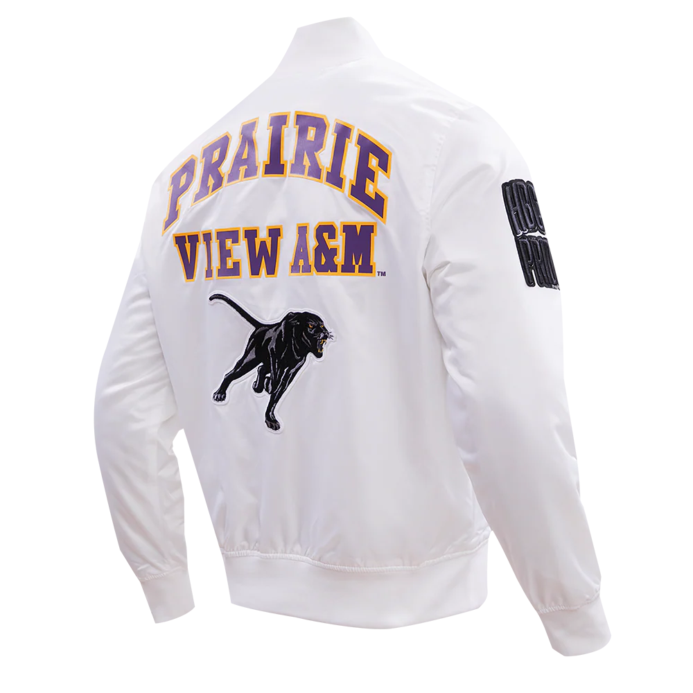PRAIRIE VIEW A&M UNIVERSITY CLASSIC SATIN JACKET (WHITE) - Image 4