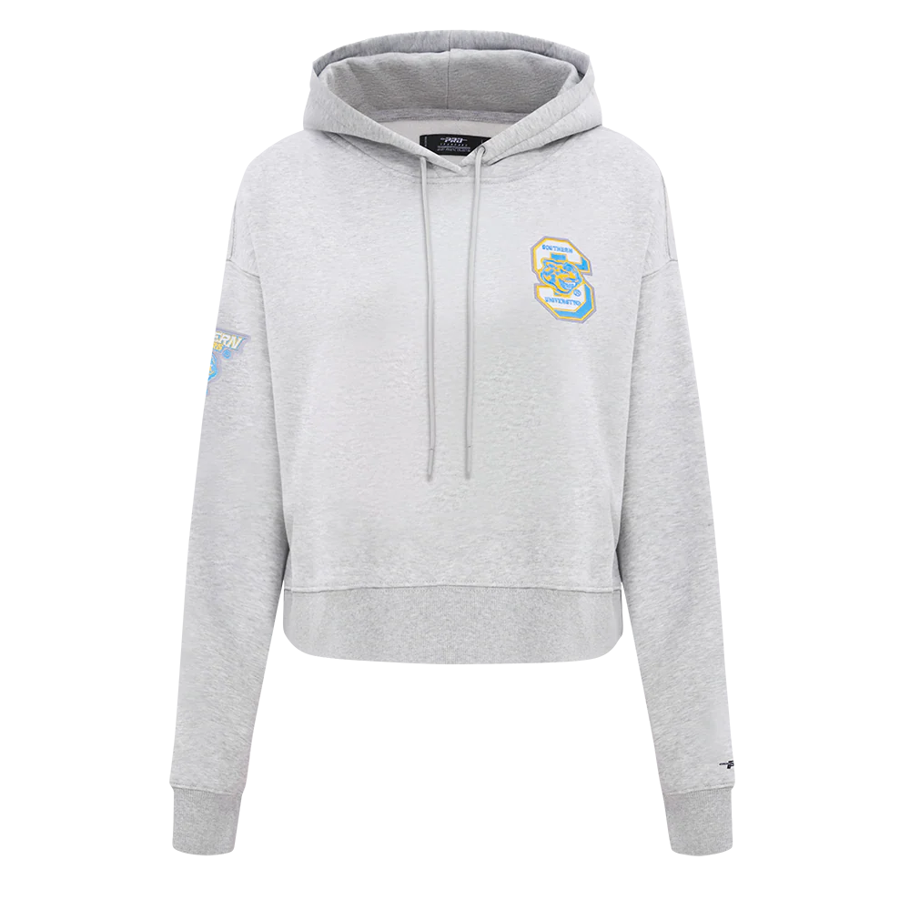 SOUTHERN UNIVERSITY CLASSIC FLEECE CROPPED PULLOVER HOODIE (HEATHER GREY)