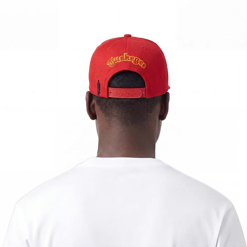 TUSKEGEE UNIVERSITY CLASSIC UNISEX PRIMARY LOGO WOOL SNAPBACK HAT (RED) - Image 2