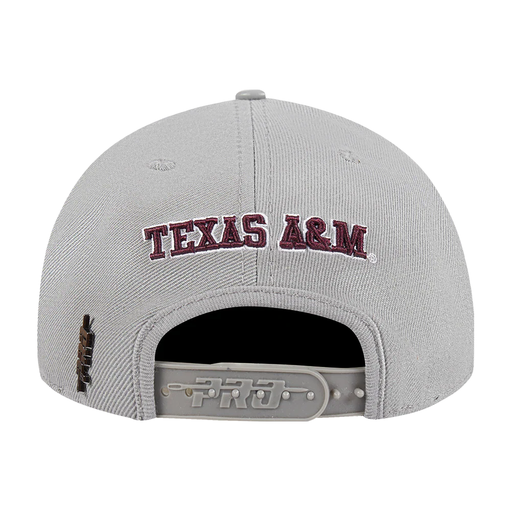 TEXAS A&M UNIVERSITY CLASSIC UNISEX PRIMARY LOGO WOOL SNAPBACK HAT (GRAY) - Image 4