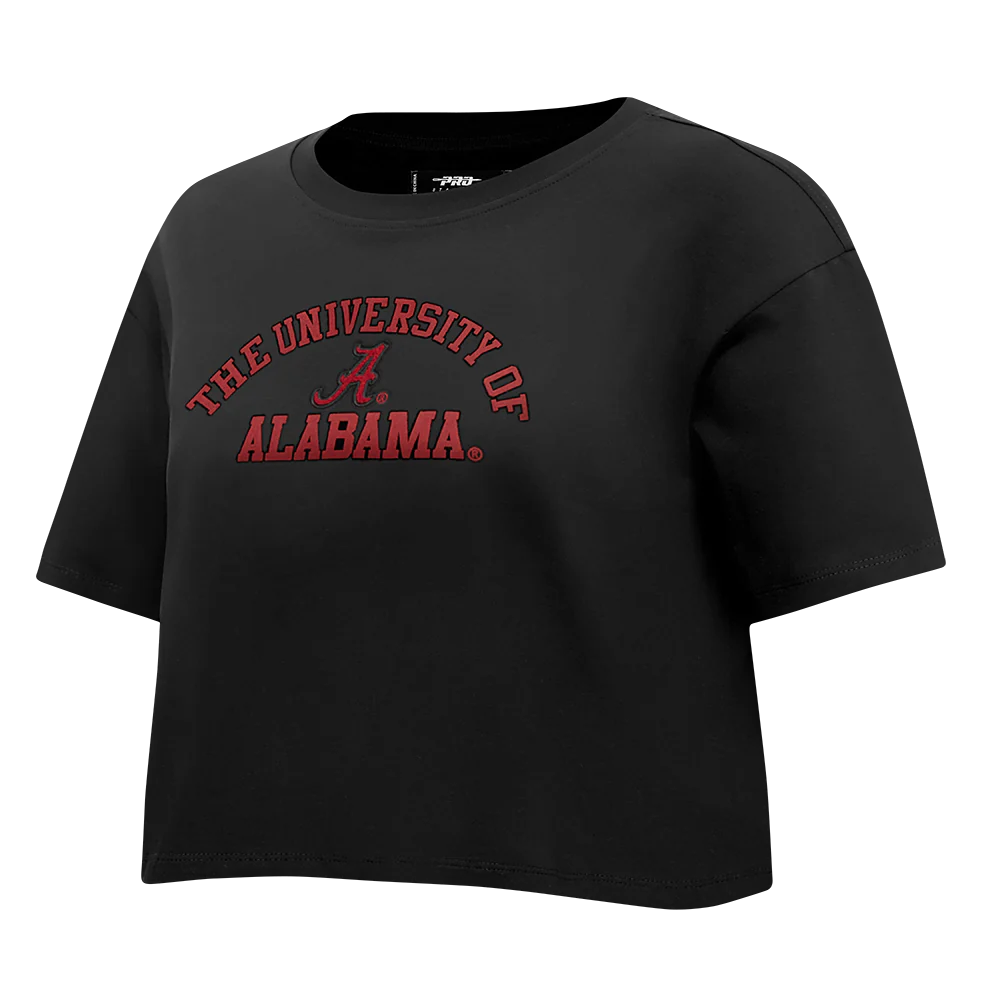 COLLEGE UNIVERSITY OF ALABAMA CLASSIC SINGLE JERSEY BOXY TEE (BLACK) - Image 2