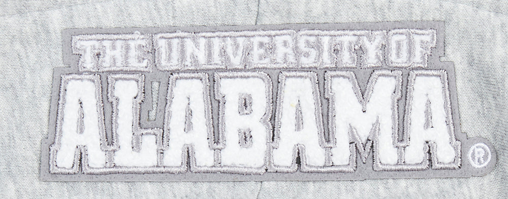 UNIVERSITY OF ALABAMA CLASSIC RIB FLEECE CROPPED PULLOVER HOODIE (HEATHER GRAY/BLACK) - Image 5