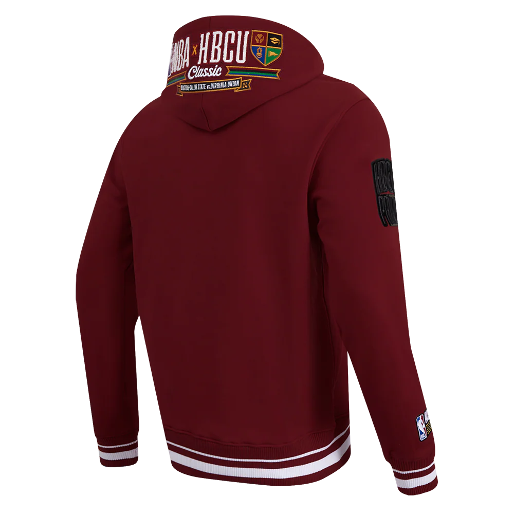 HBCU X NBA ALL STAR 2024 VIRGINIA UNION UNIVERSITY MEN'S RIB FLEECE PULLOVER HOODIE (CARDINAL RED) - Image 3