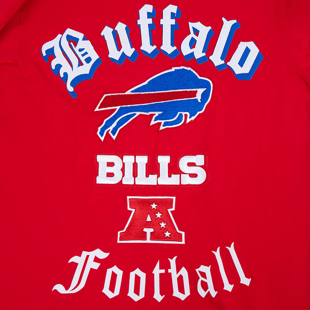 NFL BUFFALO BILLS OLD ENGLISH MEN'S TEE (RED) - Image 5