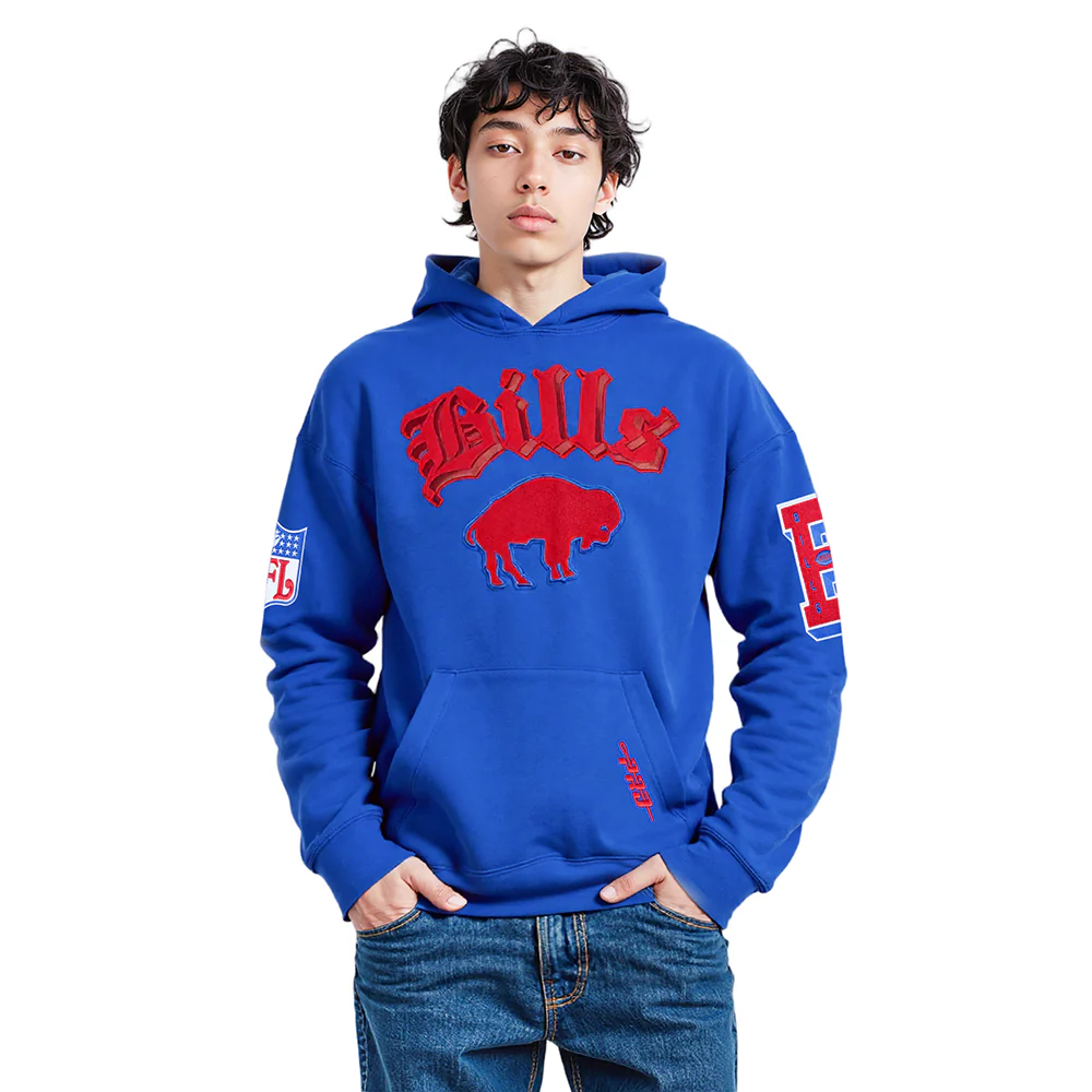 NFL BUFFALO BILLS BEST OF MEN'S DROP SHOULDER FLC PO HOODIE (ROYAL BLUE) - Image 2
