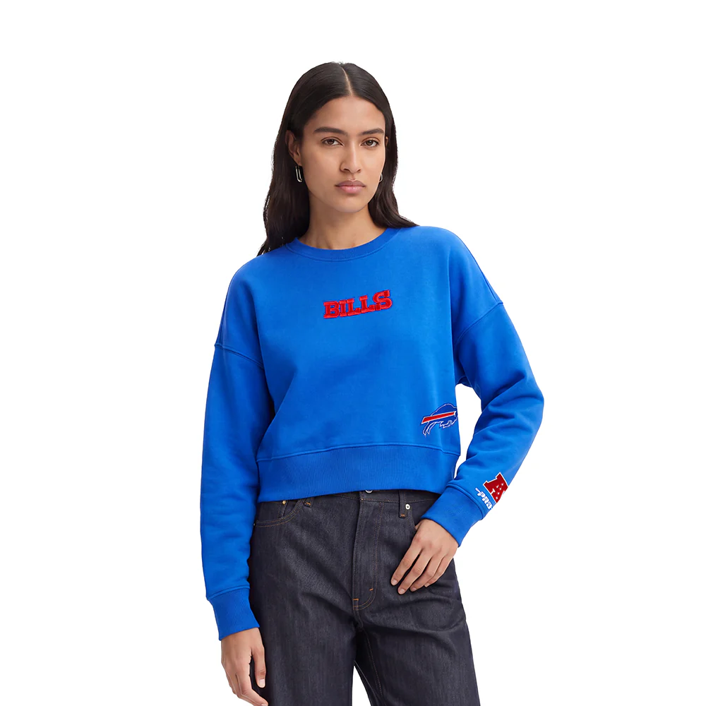 NFL BUFFALO BILLS WINGSPAN WOMEN'S FLC CREWNECK (ROYAL BLUE) - Image 2