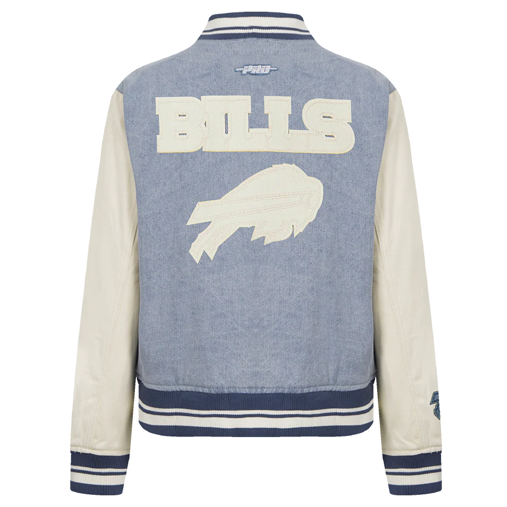 NFL BUFFALO BILLS VARSITY BLUES WOMEN'S DENIM VARSITY JACKET (DENIM/LINEN) - Image 3
