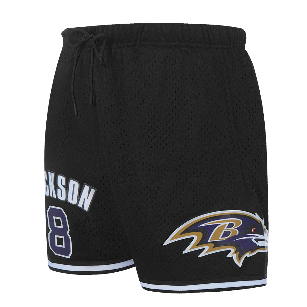 NFL BALTIMORE RAVENS LAMAR JACKSON #8 MESH MEN'S SHORT (BLACK)