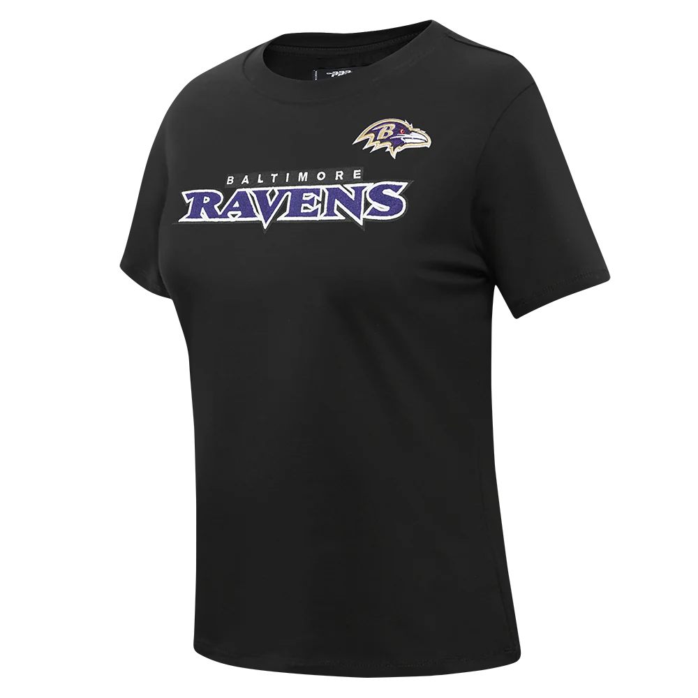NFL BALTIMORE RAVENS CLASSIC SHORT SLEEVE WOMEN'S SLIM FIT TEE (BLACK) - Image 2